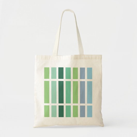Groene en blauwe strepen tote bag (Voorkant)