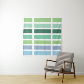 Groene en blauwe strepen wandkleed (In Situ (horizontaal))