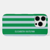 Groene en blauwe strepenpatroon Persoonlijk Case-Mate iPhone Case (Achterkant (horizontaal))