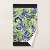 Groene en blauwe tropische planten bad handdoek (Handdoek)