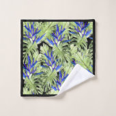 Groene en blauwe tropische planten bad handdoek (Wasdoekje)