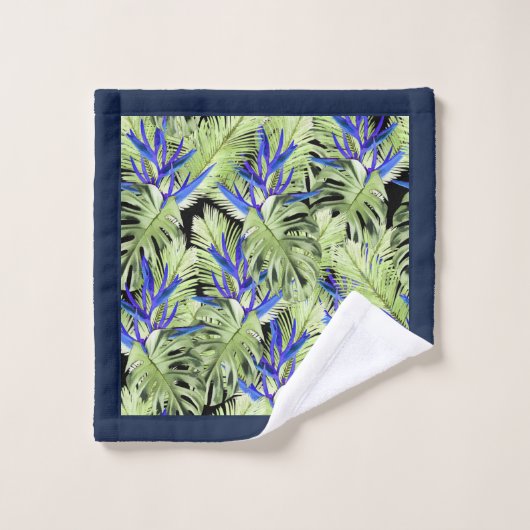Groene en blauwe tropische planten bad handdoek (Wasdoekje)