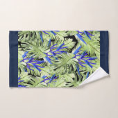 Groene en blauwe tropische planten bad handdoek (Handdoek)