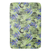 Groene en blauwe tropische planten badmat (Voorkant Verticaal)