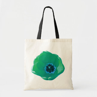 Groene en blauwe tulp budget boodschappentas tote bag
