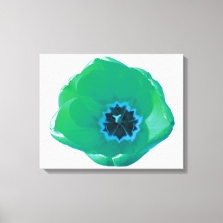 Groene en blauwe tulp canvas print