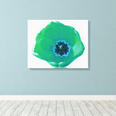 Groene en blauwe tulp canvas print (Insitu (Houten vloer))