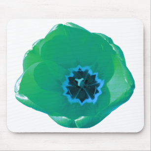 Groene en blauwe tulp muismat