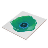 Groene en blauwe Tulp Tile Tegeltje (Zijkant)