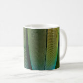 Groene en blauwe veren koffiemok (Voorkant rechts)