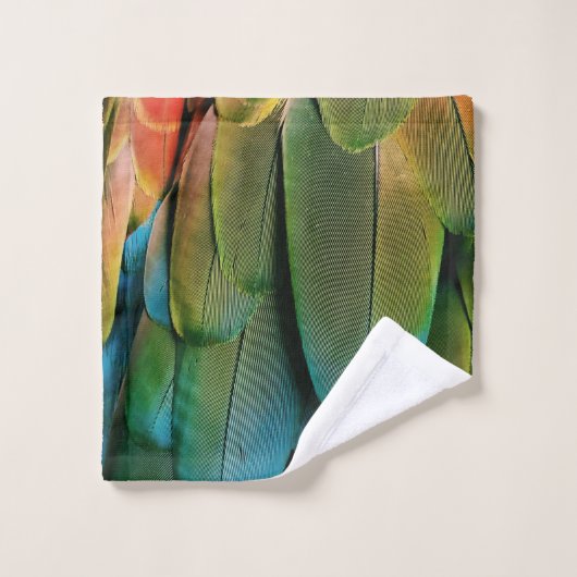 Groene en blauwe veren washandje (Wasdoekje)