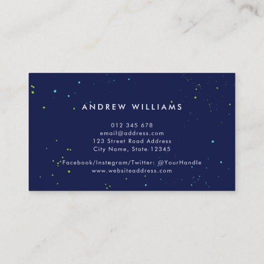 Groene en Blauwe Vibrant Moderne Slagen Visitekaartje (Achterkant)