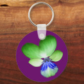Groene en Blauwe Viooltjessleutelhanger Sleutelhanger (Voorkant)