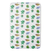 Groene en Blauwe Waterverf bladeren Badmat (Voorkant Verticaal)