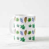 Groene en Blauwe Waterverf bladeren Koffiemok (Voorkant links)