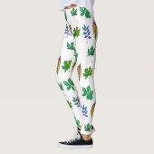Groene en Blauwe Waterverf bladeren Leggings (Links)