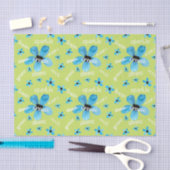 Groene en blauwe waterverf bloemen met Affirmaties Tissuepapier (Craft)