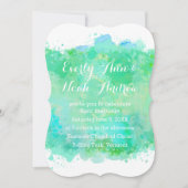 Groene en blauwe Waterverf bruiloft Kaart (Voorkant)
