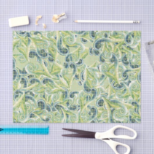 Groene en blauwe werveling tissuepapier (Craft)