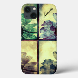 Groene en blauwe zonnebloemen kunst iPad hoes