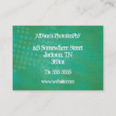 Groene en Blauwgroen achtergrondmonogram Visitekaa Visitekaartje (Achterkant)