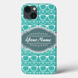 Groene en Blauwgroen geek bril op maat iPhone 13 Hoesje