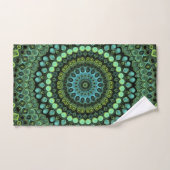 Groene en Blauwgroen Kaleidoscoop Mandala Patroon Bad Handdoek (Handdoek)