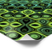 Groene en Blauwgroen Kaleidoscoop Mandala Patroon Perfect Poster (Hoek)