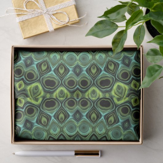 Groene en Blauwgroen Kaleidoscoop Mandala Patroon Tissuepapier (Geschenk)