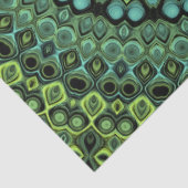 Groene en Blauwgroen Kaleidoscoop Mandala Patroon Tissuepapier (Detail)