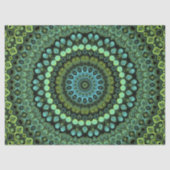 Groene en Blauwgroen Kaleidoscoop Mandala Patroon Tissuepapier (Voorkant)