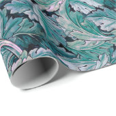 Groene en Blauwgroen Morris Leaves Cadeaupapier (Rol Hoek)