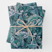 Groene en Blauwgroen Morris Leaves Inpakpapier Vel (In situ)