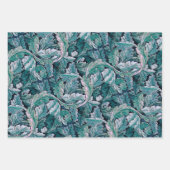 Groene en Blauwgroen Morris Leaves Inpakpapier Vel (Voorkant)
