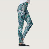 Groene en Blauwgroen Morris Leaves Leggings (Rechts)