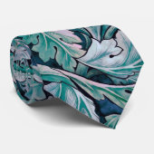 Groene en Blauwgroen Morris Leaves Stropdas (Opgerold)
