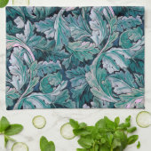 Groene en Blauwgroen Morris Leaves Theedoek (Gevouwen)