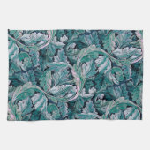 Groene en Blauwgroen Morris Leaves Theedoek (Horizontaal)