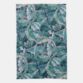 Groene en Blauwgroen Morris Leaves Theedoek (Verticaal)