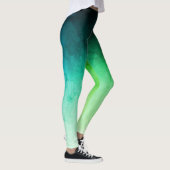 Groene en Blauwgroen Ombré Spandex-Leggings Leggings (Rechts)