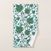 Groene en Blauwgroen Paisley Flowers Bad Handdoek (Handdoek)