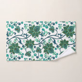 Groene en Blauwgroen Paisley Flowers Bad Handdoek (Handdoek)