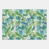 Groene en Blauwgroen tropische palmbanaanmosterdbl Inpakpapier Vel (Voorkant 2)