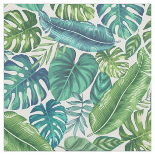 Groene en Blauwgroen tropische palmbanaanmosterdbl Stof
