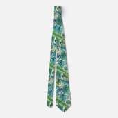 Groene en Blauwgroen tropische palmbanaanmosterdbl Stropdas (Achterkant)