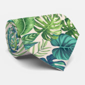 Groene en Blauwgroen tropische palmbanaanmosterdbl Stropdas (Opgerold)