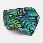 Groene en Blauwgroen tropische palmbanaanmosterdbl Stropdas (Opgerold)