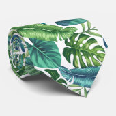 Groene en Blauwgroen tropische palmbanaanmosterdbl Stropdas (Opgerold)