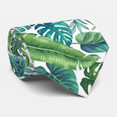 Groene en Blauwgroen tropische palmbanaanmosterdbl Stropdas (Opgerold)