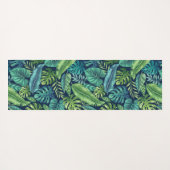 Groene en Blauwgroen tropische palmbanaanmosterdbl Yogamat (Achterkant (horizontaal))